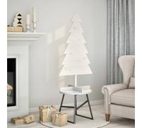 vidaXL Wooden Christmas Tree for Decoration White 120 cm Solid Wood Pine, White