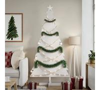 vidaXL Wooden Christmas Tree for Decoration White 180 cm Solid Wood Pine, White