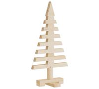 vidaXL Wooden Christmas Tree Solid Pine Wood Natural with Unfinished