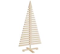 vidaXL Wooden Christmas Tree Solid Pine Wood Natural with Unfinished