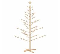vidaXL Wooden Christmas Tree with Stand Beige 150 cm Solid pine wood, Living Room, Modern Wooden Christmas Tree, Minimalist Design, Beige Holiday Decoration, Indoor Festive Decor, Simple Pine