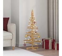 Vidaxl Wooden Christmas Tree With Stand Brown 120 Cm Solid Pine Wood
