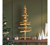Vidaxl Wooden Christmas Tree With Stand Brown 90 Cm Solid Pine Wood