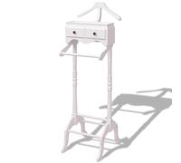 vidaXL Wooden Clothing Garment Rack Organiser Portable with Cabinet White vidaXL