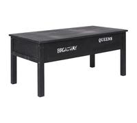 vidaXL Wooden Coffee Table 2 Drawers with Metal Handles Black Couch Table