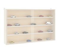 vidaXL Wooden Collector's Display Case with Doors 60x8.5x37cm