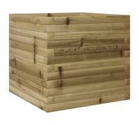 vidaXL Wooden Garden Planter - Pressure Treated Pine, 50x50x45.5 cm, Brown Planter Box, Outdoor/Indoor Deep Container for Flowers, Vegetables, Herbs