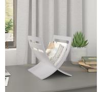 vidaXL Wooden Magazine Rack Floor Standing White Newspaper Storage Holder
