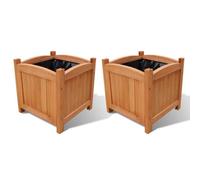 Vidaxl Wooden Raised Bed 30 X 30 X 30 Cm Set Of 2