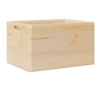 vidaXL wooden storage box with handles - 40x30x23 cm solid pine wood, versatile organizer for home, bedroom, office
