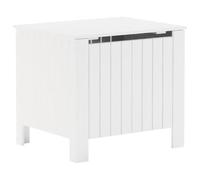 vidaXL Wooden Storage Box with Lid - RANA White 60x49x54 cm - Solid Pine Wood Blanket Chest for Living Room/Bedroom/Bathroom