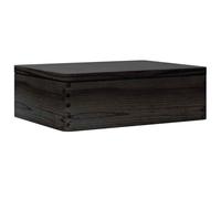 vidaXL wooden storage box with lid - solid black pine 40x30x13 cm