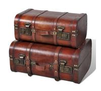 Vidaxl Wooden Treasure Chest 2 Pcs Vintage Brown