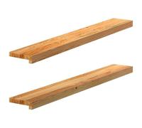 vidaXL Wooden Window Sills - Light Brown Solid Oak Wood ledges, 110x15x2 cm, Customizable untreated Surface