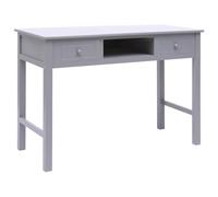 vidaXL Wooden Writing Desk with 2 Drawers and 1 Open Compartment Grey Table