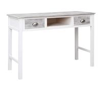 vidaXL Wooden Writing Desk with 2 Drawers and 1 Open Compartment Paulownia Wood