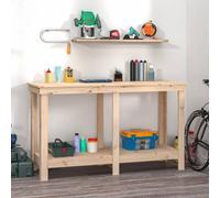 vidaXL Work Bench 140x50x80 cm Solid Wood Pine