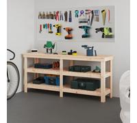 vidaXL Work Bench 181x50x80 cm Solid Wood Pine