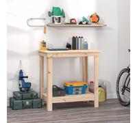 vidaXL Work Bench 80x50x80 cm Solid Wood Pine