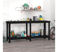 vidaXL Work Bench Black 180x50x80 cm Solid Wood Pine