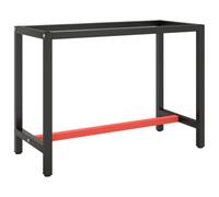 Vidaxl Work Bench Frame Matte Black And Matte Red 110X50X79 Cm Metal Work Bench Frames