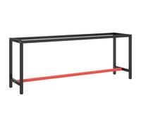 vidaXL Work Bench Frame Matte Black and Matte Red 210x50x79 cm Metal