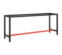 vidaXL Work Bench Frame Matte Black and Matte Red Metal Table Bracket Base