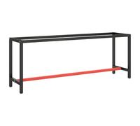 Vidaxl Work Bench Frame Matte Black And Matte Red 210X50X79 Cm Metal, Black