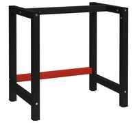 vidaXL Work Bench Frame Metal 80x57x79 cm Black and Red