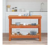 vidaXL Work Bench Wax brown 110.5 x 50 x 80 cm Solid pine wood