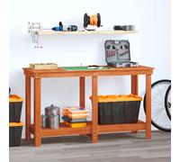 vidaXL Work Bench Wax Brown 140 x 50 x 80 cm Solid Pine Wood