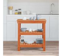 vidaXL Work Bench Wax Brown 78.5 x 50 x 80 cm Solid Pine Wood