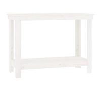 Solid Wood Pine Work Bench White Working Table Wooden Storage vidaXL