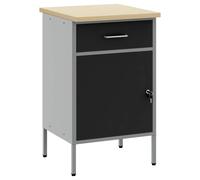 vidaXL Work Bench with Drawer with Lock Black and Grey 50 x 55 x 85 cm
