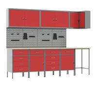 vidaXL Work Cabinet Set with Drawer with Shelf 12 pcs Black and Grey