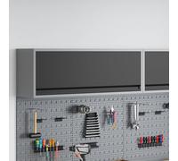 Work Cabinet Set 100x55x200cm Black Powder-Coated Steel & Engineered Wood 2drs