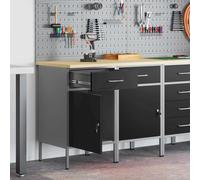 Work Cabinet Set Manual Powder-Coated Steel and Engineered Wood Tool vidaXL