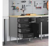 vidaXL Work Cabinet with Drawer 2 pcs Black and Grey 75 x 45 x 85 cm