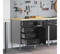 vidaXL Work Cabinet with Drawer 2 pcs Black and Grey 75 x 45 x 85 cm