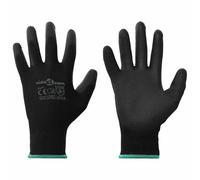 vidaXL Work Gloves 12 pcs Black 11 / XXL Polyester