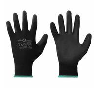 vidaXL Work Gloves 12 Pieces Black 11/XXL Polyester, Workshop Essentials, Modern Work Gloves, Flexible Protection for Home and Garden