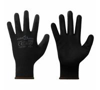 vidaXL Work Gloves 12 pcs Black 8 / M Polyester