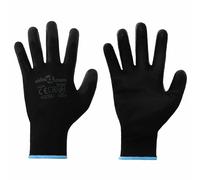 vidaXL Work Gloves 12 pcs Black 9 / L Polyester