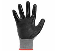 vidaXL Work Gloves 12 Pieces Grey and Black 7/S Polyester, Modern Protective Equipment, Safety Gloves, Flexible Accessories, Durable Clothing, Optimal Comfort for Gardens, ateli