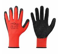 vidaXL Work Gloves 12 pcs Red and Black 10 / XL Latex Coating, Garden and Terrace Gloves, Non-Slip Design, Protective, Comfortable, Ergonomic, Stylish, Latex Coated, Snug Fit, Breathable