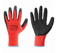 vidaXL Work Gloves 12 pcs Red and Black 9 / L, Garden and Terrace Gloves, Non-Slip Design, Protective, Comfortable, Ergonomic, Stylish, Latex Coated, Tight Fit, Breathable