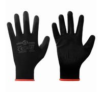 vidaXL Work Gloves 12 Pieces Black 7/S Polyester, Workshop Essentials, Modern Work Gloves, Flexible Protection for Home and Garden