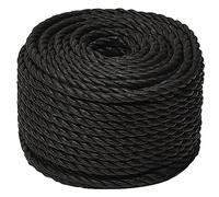 vidaXL Work Rope House Garden Workshop Work Line Twisted Rope Poly Cord Floristry Craft All-purpose Cord Black 10 mm 250 m Polypropylene