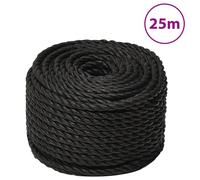 vidaXL Work Rope Black 12 mm 25 m Polypropylene