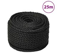 vidaXL Work Rope Black 16 mm 25 m Polypropylene